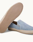 Leone Espadrilles Shoes - Premium Light Blue Suede Slip on Loafers for both casual and formal settings