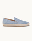 Leone Espadrilles Shoes - Premium Light Blue Suede Slip on Loafers for both casual and formal settings