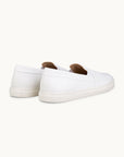 Leone Yacht Shoes - Premium White Leather Slip on Loafers for both casual and formal settings