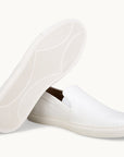 Leone Yacht Shoes - Premium White Leather Slip on Loafers for both casual and formal settings