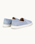 Leone Yacht Shoes - Premium Light Blue Suede Slip on Loafers for both casual and formal settings