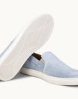 Leone Yacht Shoes - Premium Light Blue Suede Slip on Loafers for both casual and formal settings