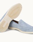 Lord Yacht Loafer - Premium Light Blue Suede Slip on Shoes for both casual and formal settings