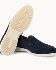 Lord Yacht Loafer - Premium Navy Suede Slip on Shoes for both casual and formal settings