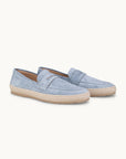 Penny Espadrilles Loafer - Premium Light Blue Suede Slip on Shoes for both casual and formal settings