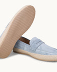 Penny Espadrilles Loafer - Premium Light Blue Suede Slip on Shoes for both casual and formal settings