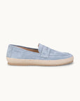 Penny Espadrilles Loafer - Premium Light Blue Suede Slip on Shoes for both casual and formal settings