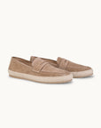 Penny Espadrilles Loafer - Premium Beige Suede Slip on Shoes for both casual and formal settings