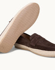 Penny Espadrilles Loafer - Premium Dark Brown Suede Slip on Shoes for both casual and formal settings