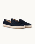 Penny Espadrilles Loafer - Premium Navy Suede Slip on Shoes for both casual and formal settings