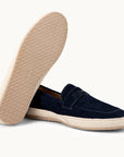 Penny Espadrilles Loafer - Premium Navy Suede Slip on Shoes for both casual and formal settings