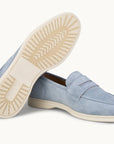 Penny Yacht Loafer - Premium Light Blue Suede Slip on Shoes for both casual and formal settings