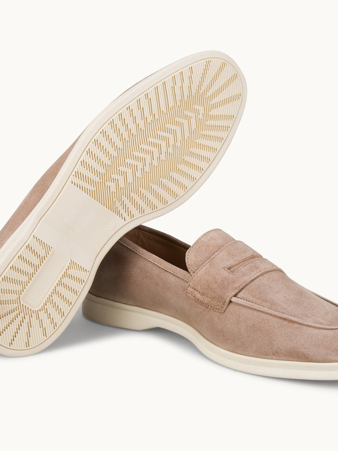 Penny Yacht Loafer - Premium Beige Suede Slip on Shoes for both casual and formal settings