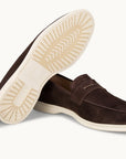 Penny Yacht Loafer - Premium Dark Brown Suede Slip on Shoes for both casual and formal settings