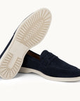 Penny Yacht Loafer - Premium Navy Suede Slip on Shoes for both casual and formal settings